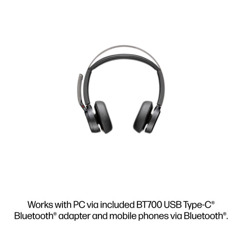 HP Poly Voyager Focus 2-M USB-C-C Headset USB-C/A Adapter Charging Stand Customer Special 1
