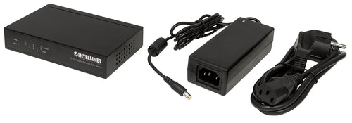 Intellinet 5-Port Gigabit Ethernet PoE+ Switch, 4 x PSE Ports, IEEE 802.3at/af Power over Ethernet (PoE+/PoE) Compliant, 60 W, Desktop