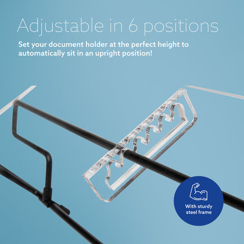 R-Go Tools Document holder R-Go Flex Read, ergonomic, with soft foam wrist rest, transparent acrylic