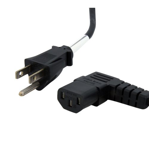 StarTech.com 6ft (2m) Computer Power Cord, NEMA 5-15P to Right Angle C13, 10A 125V, 18AWG, Black Replacement AC Power Cord, Printer Power Cord, PC Power Supply Cable, Monitor Power Cable - UL Listed