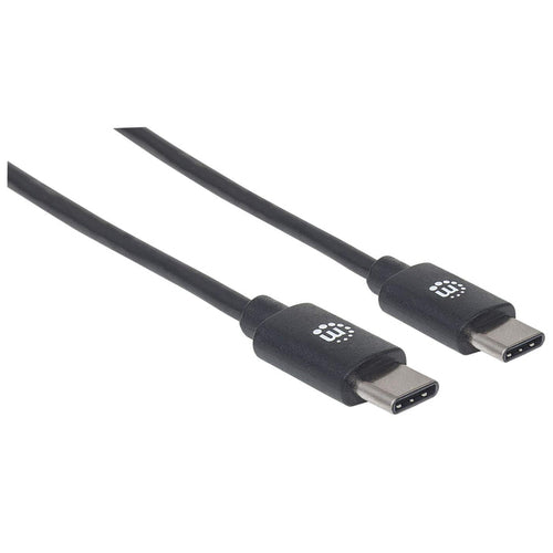 Manhattan USB-C to USB-C Cable, 3m, Male to Male, Black, 480 Mbps (USB 2.0), Hi-Speed USB, Lifetime Warranty, Equivalent to USB2CC3M