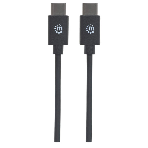 Manhattan USB-C to USB-C Cable, 3m, Male to Male, Black, 480 Mbps (USB 2.0), Hi-Speed USB, Lifetime Warranty, Equivalent to USB2CC3M