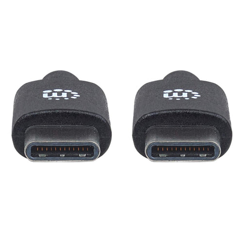Manhattan USB-C to USB-C Cable, 3m, Male to Male, Black, 480 Mbps (USB 2.0), Hi-Speed USB, Lifetime Warranty, Equivalent to USB2CC3M