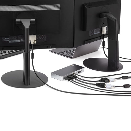 StarTech.com Dual Monitor USB C Docking Station with 60W Power Delivery for Windows Laptops - USB C to HDMI or DVI Dock - USB 3.1 Gen 1 Type C Dock w/ Charging - Thunderbolt 3 Compatible