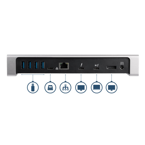 StarTech.com Thunderbolt 3 Dock - Dual Monitor 4K 60Hz TB3 Laptop Docking Station with DisplayPort - 85W Power Delivery Charging - 6-Port USB 3.0 Hub, SD 4.0, GbE, Audio - Windows & Mac