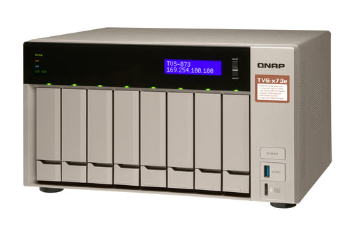 QNAP TVS-873e NAS Tower AMD Embedded R-Series SoC RX-421BD 4 GB DDR4 0 TB QNAP Turbo System Gold