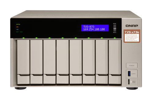 QNAP TVS-873e NAS Tower AMD Embedded R-Series SoC RX-421BD 4 GB DDR4 0 TB QNAP Turbo System Gold
