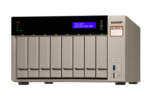 QNAP TVS-873e NAS Tower AMD Embedded R-Series SoC RX-421BD 4 GB DDR4 0 TB QNAP Turbo System Gold