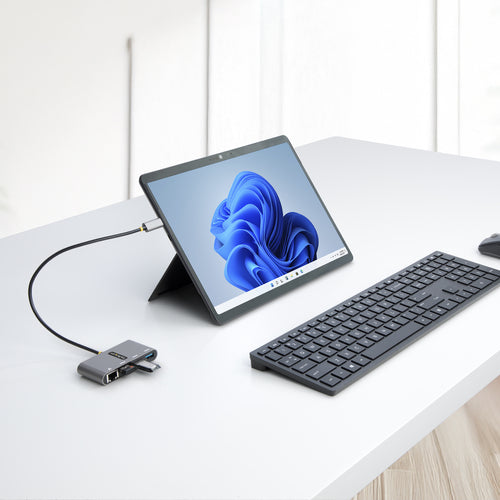StarTech.com 3-Port USB-C Hub with Ethernet - 3x USB-A - Gigabit Ethernet - USB 3.0 5Gbps - Bus-Powered - 1ft/30cm Long USB Type-C Host Cable - GbE - Portable USB-C to USB-A Hub