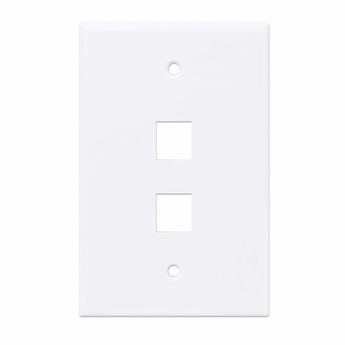 Intellinet 2-Outlet Oversized Keystone Wall Plate, White