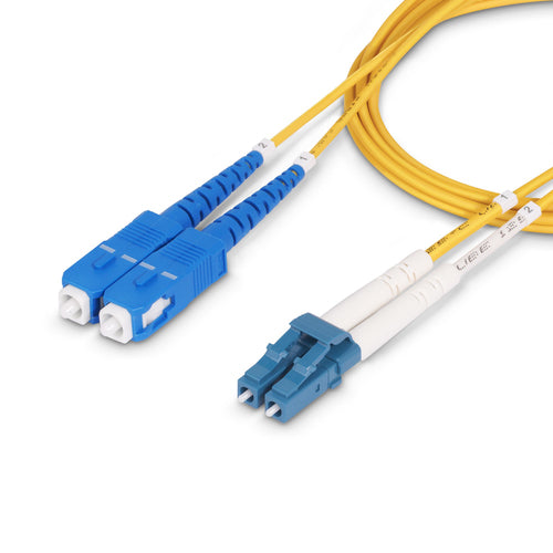 StarTech.com 25m (82ft) LC to SC (UPC) OS2 Single Mode Duplex Fiber Optic Cable, 9/125µm, 100G, Bend Insensitive, Low Insertion Loss - LSZH Fiber Jumper Cord
