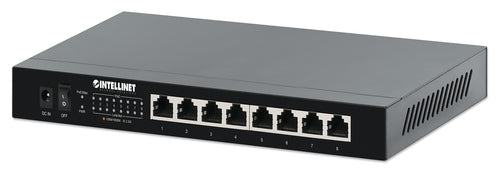 Intellinet 8-Port 2.5G Ethernet PoE+ Switch Eight 10/100/1000/2500 Mbps PSE PoE+ Ports, 100 W PoE Power Budget, Unmanaged, Desktop Format, Wall-mount Option
