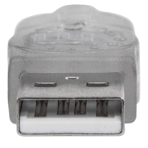 Manhattan USB-A to USB-A Extension Cable, 3m, Male to Female, Translucent Silver, 480 Mbps (USB 2.0), Hi-Speed USB, Lifetime Warranty, Equivalent to USBEXTAA10BK (except colour).