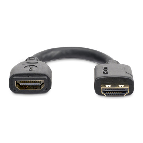 StarTech.com 6" (15cm) HDMI Port Saver Cable - 4K 60Hz High Speed HDMI 2.0 Extension Cable with Ethernet - Short HDMI Extension Cable - HDMI Male to Female Extension Adapter Cord