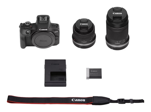 Canon EOS R100 RF-S18-45mm F4.5-6.3 IS STM & RF-S55-210mm F5-7.1 IS STM Lens Kit
