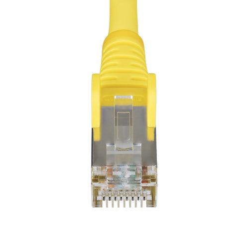 StarTech.com 6in Yellow CAT6a Ethernet Cable, Snagless RJ45, 10GbE, 100W PoE++, S/FTP, LSZH, 27AWG Pure Bare Copper Wire, 500MHz, Shielded Network Patch Cord w/Strain Reliefs, Individually Tested/ETL Verified