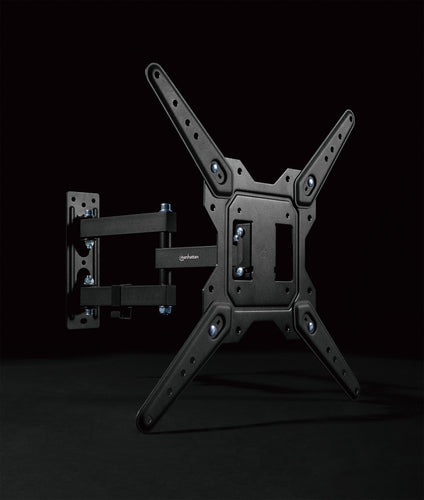Manhattan Wall Mount for TV & Monitors (Full Motion), For screens 32" to 55", VESA compatibility: all between 100x100mm to 400x400mm - check the dimensions of the four mounting holes on back of screen to ensure it fits, Max 30kg, Black, Bracket