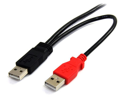 StarTech.com 3 ft USB Y Cable for External Hard Drive - USB A to mini B