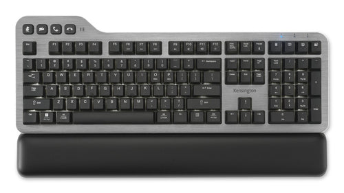 Kensington MK7500F QuietType Pro keyboard Home/Office USB + RF Wireless + Bluetooth QWERTY US English Aluminium, Black