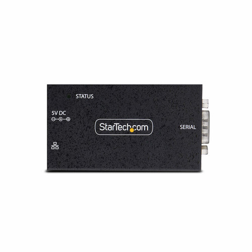 StarTech.com 1-Port Serial to Ethernet Adapter, IP Serial Device Server For Remote RS232 Devices, Wall/DIN Rail Mountable, Metal Housing, RJ45 LAN to DB9 Serial Converter