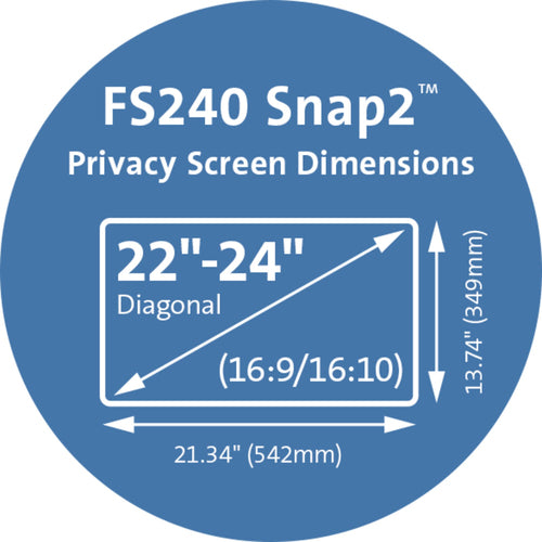 Kensington FS240 Snap2 Privacy Screen for 22”-24” Widescreen Monitors— Black