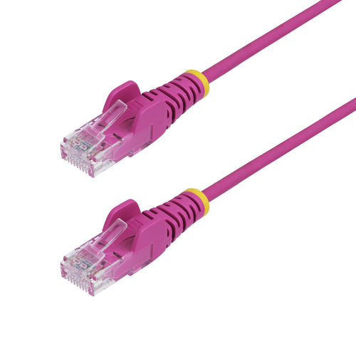 StarTech.com 5ft Pink Slim CAT6 Ethernet Cable, Snagless, 100W PoE, UTP, LSZH, 28AWG Pure Bare Copper Wire, Slim RJ45 Network Patch Cord w/Strain Reliefs, Individually Tested