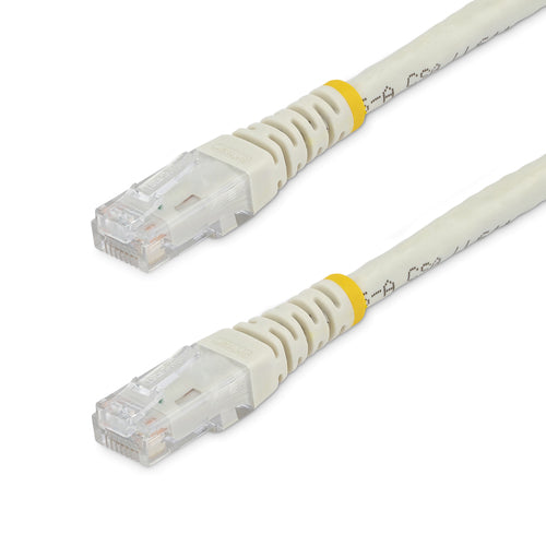 StarTech.com 15ft CAT6 Ethernet Cable - White CAT 6 Gigabit Ethernet Wire -250MHz 100W PoE RJ45 UTP Molded Network/Patch Cord w/Strain Relief/ Individually Tested