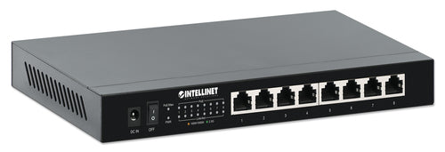 Intellinet 8-Port 2.5G Ethernet PoE+ Switch Eight 10/100/1000/2500 Mbps PSE PoE+ Ports, 100 W PoE Power Budget, Unmanaged, Desktop Format, Wall-mount Option