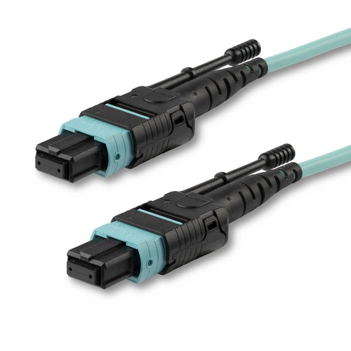 StarTech.com 1m (3ft) MTP(F)/PC OM3 Multimode Fiber Optic Cable, 12F Type-A, OFNP Plenum, 50/125µm LOMMF, 40G Networks, Low Insertion Loss, MPO Fiber Jumper Cord