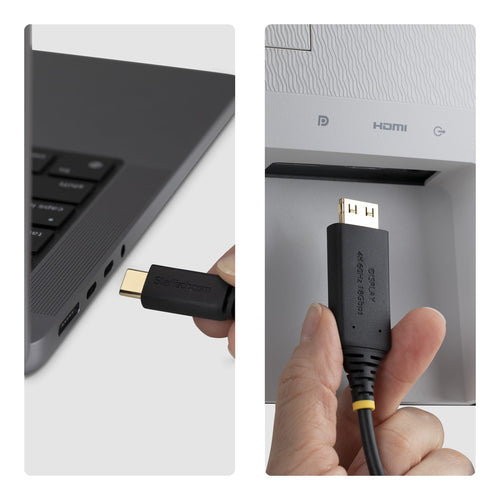 StarTech.com 1m USB-C to HDMI Adapter Cable, Gripping HDMI Connector, 4K 60Hz, Thunderbolt Compatible, HDR, Uni-Directional Cord for MacBook, Dell, HP, Lenovo