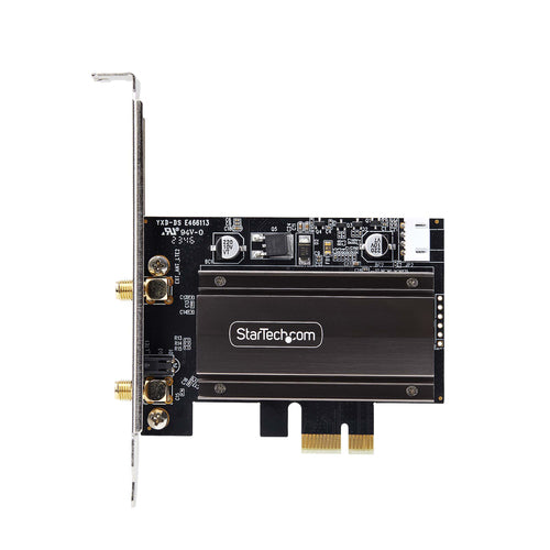StarTech.com Wi-Fi 6E PCIe Network Card with Bluetooth 5.3, Magnetic Antenna Base with 3.6ft Cables, Tri-Band 802.11ax, AX5400 WiFi NIC, Windows/Linux - PCI Express Wi-Fi Card for PC
