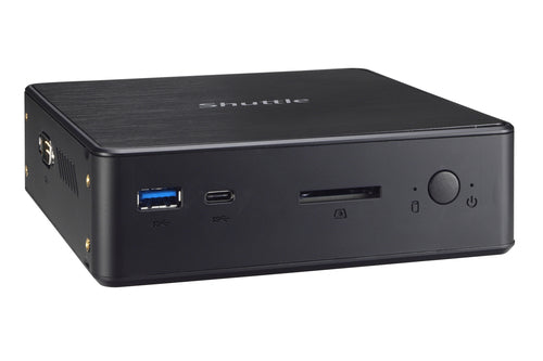 Shuttle Nano PC NC10U5 , Intel i5-8265U, 1x HDMI, 1x DP, 1x 2.5" bay, 1x M.2, 1x LAN, 1x COM, Wifi, 24/7 permanent operation, incl. VESA & Stand