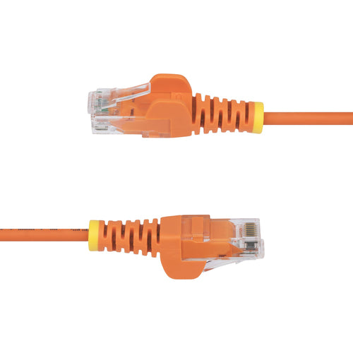 StarTech.com 7ft Orange Slim CAT6 Ethernet Cable, Snagless, 100W PoE, UTP, LSZH, 28AWG Pure Bare Copper Wire, Slim RJ45 Network Patch Cord w/Strain Reliefs, Individually Tested