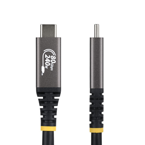 StarTech.com 1.5ft (45cm) USB4 Cable, 80Gbps, USB-IF Certified USB-C Cable, 240W PD, 8K 120Hz/4K 240Hz DP2.1 DP80, TPE Jacket, Thunderbolt 4 Compatible - Black USB-C Cord