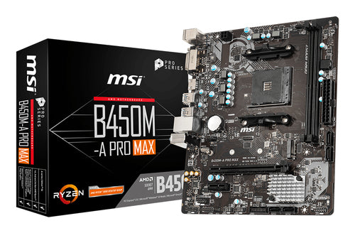 MSI B450M-A PRO MAX motherboard AMD B450 Socket AM4 micro ATX