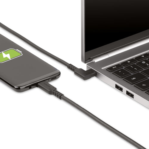 StarTech.com 6.6ft (2m) USB-C Cable, Right-Angled, USB 5Gbps, 100W (5A) Power Delivery, 4K 60Hz DP Alt Mode, Rugged USB C Cord - Thunderbolt Compatible