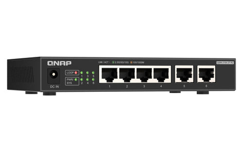 QNAP QSW-2104-2T-R2 network switch Unmanaged 10G Ethernet (100/1000/10000) Desktop Black