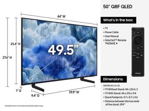 Samsung Q8F QN50Q8FAAFXZA TV 127 cm (50") 4K Ultra HD Smart TV Wi-Fi Black