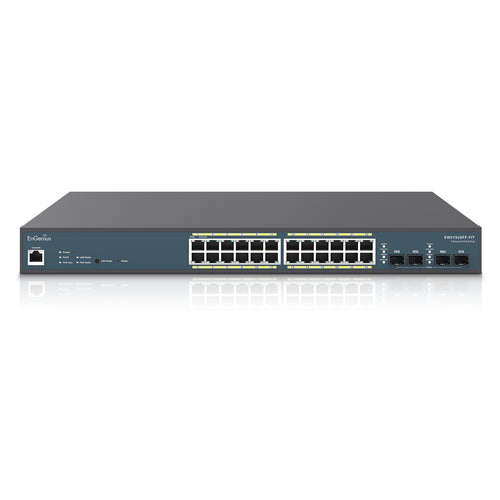 EnGenius Switch 24-port GbE PoE.af/at(+) 410W 4xSFP L2 19i