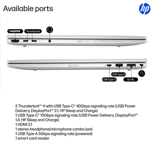 HP EliteBook 8 G1i 16 inch Notebook AI PC Intel Core Ultra 7 265U Laptop 40.6 cm (16") WUXGA 32 GB DDR5-SDRAM 1 TB SSD Wi-Fi 7 (802.11be) Windows 11 Pro Silver