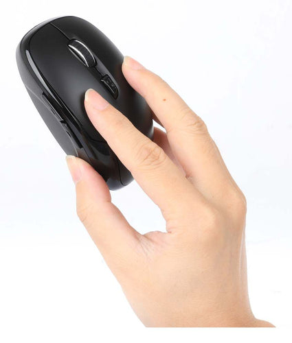 Manhattan USB-A Nano Receiver, Six Buttons with Scroll Wheel, 800/1200/1600 dpi, Wrist-Friendly Contour, Black