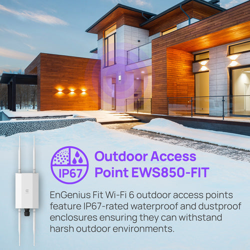 EnGenius Managed AP Outdoor Dual Band 11ax 574+1200Mbps 2T2R 2.5GbE PoE.at(+) 4x5dBi RP-SMA IP67