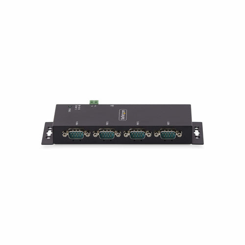 StarTech.com 4-Port Serial to Ethernet Adapter, IP Serial Device Server For Remote RS232 Devices, Wall/DIN Rail Mountable, Metal Housing, RJ45 LAN to DB9 Serial Converter