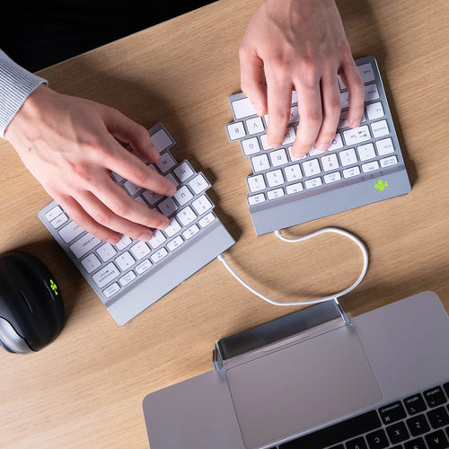 R-Go Tools Ergonomic keyboard R-Go Split Break with break software, ergonomic split keyboard, QWERTY (US), Bluetooth, white