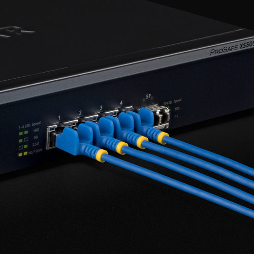 StarTech.com 6in Blue Ultra Slim Cat6A Ethernet Cable, Snagless, FTP, Pure Bare Copper Wire, 34AWG Ultra Slim RJ45 Network Patch Cord, Individually Tested
