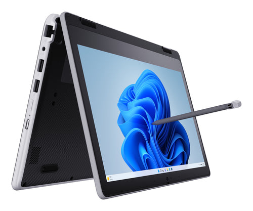 Dynabook E11W-A3221ED Intel® N N100 Laptop 29.5 cm (11.6") Touchscreen HD 8 GB LPDDR5-SDRAM 128 GB Flash Wi-Fi 6 (802.11ax) Windows 11 Pro Education US English Black