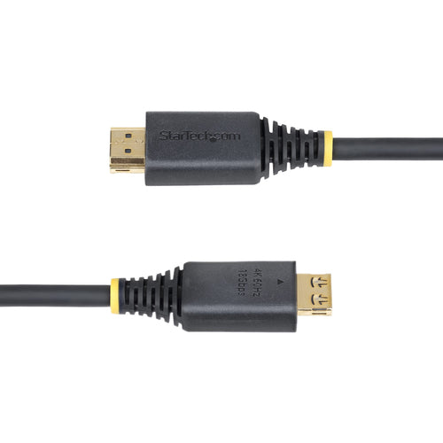 StarTech.com 50cm (1.6ft) High Speed HDMI Cable with Gripping Connectors, 4K 60Hz/1440p 144Hz, HDR10/HDCP 2.2/ARC, 18Gbps, UHD HDMI Cord for TV/Monitor/Display, TPE Jacket