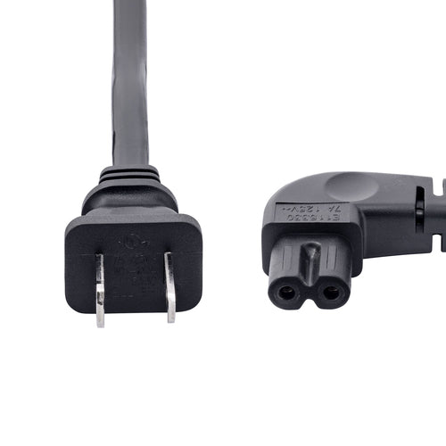 StarTech.com 6ft (1.8m) Laptop Power Cord, NEMA 1-15P to Right Angle C7, 7A 125V, 18AWG, Laptop Charger Cable, Replacement Power Brick Cable, AC Power Cable, UL Listed
