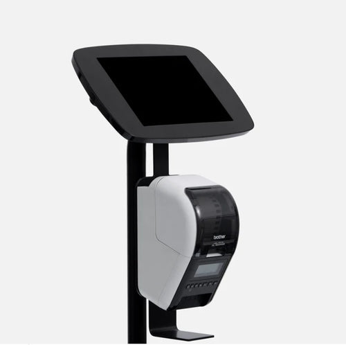 Bouncepad Original Floorstanding + Brother Printer Mount (inc USB Cable) | Apple iPad 10th Gen 10.9 (2022) | Black | Exposed Front Camera and Home Button