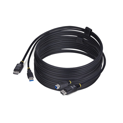 StarTech.com 10ft (3m) DisplayPort and USB 5Gbps KVM Cable, 4K 60Hz, Universally Compatible DP 1.2/USB 3.0 Combo Cable for KVM Switches